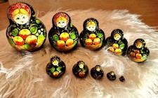 10 TEILIGE Matroschka Babuschka  Holzkunst Steck Puppe