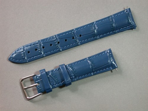 Echt leder uhrenarmband blau - leder,