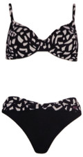Naturana Frauen Bademode Damen Bikini mit Bügel schwarz-weiß Cup F Gr. 38 - 44