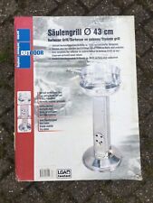 Säulengrill Edelstahl ⌀ 43 cm Neu Grillhöhe 73-83 cm Extra-starker Windschutz