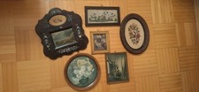 6x Vintage Stickbild Blumen in