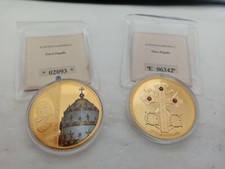 TIARA PAPALIS JOHN XXIII + Benedict XVI DIE KRONEN DER PÄPSTE  2 x 54g MEDAILLEN
