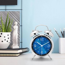 Wecker laut, Doppelglocken Retro-Wecker, 4 Zoll, Wecker analog ohne Ticken