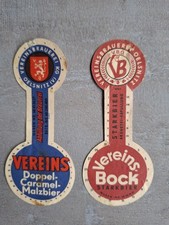 2 Bieretiketten Vereinsbrauerei KG Oelsnitz (V), Starkbier, Malzbier, DDR 