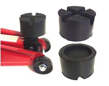 Gummiauflage 85x50mm 2xV-Nut+Waffel+Aussparung Wagenheber Hebebühnen Gummi Klotz