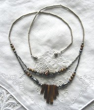 Silbernes collier tigerauge - silbernes,