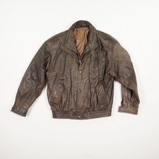 Vintage Original Trapper Herren Lederjacke Gr 48 braun Vintage Bikerjacke Blouso