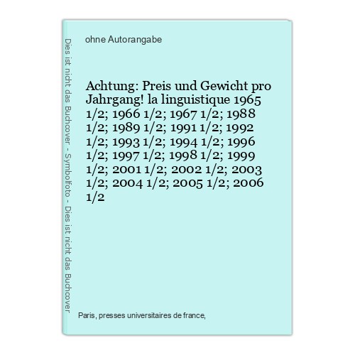 Achtung preis und - achtung:, gewicht