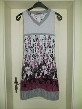 Glamz Kleid Gr. 38 S M grau schwarz beere weiß blau Long Shirt Tunika Bluse Top