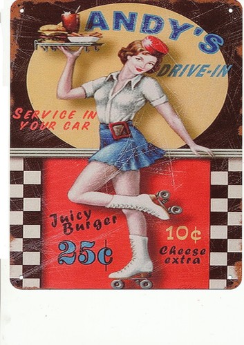 Blechschild and drive - "and's, drive-in"
