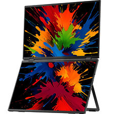 18,5" Zusammenklappbarer Tragbarer Dual-Monitor 1080P 100Hz Laptop-Bildschirm 