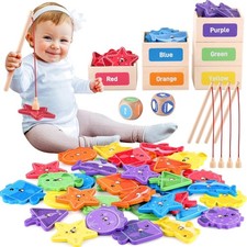 Interaktives Holz Angelspiel ab 1 Jahr – Fördert Farben und Formen für Kinder