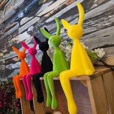 5 x Flock Hase Figur