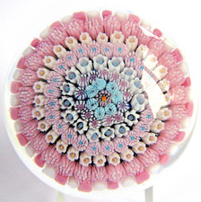 Briefbeschwerer Paperweight DREW EBELHARE Concentric Millefiori Basket 1993