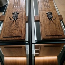 Vintage-Garderoben-Set mit Messinghaken (3-teilig) – massiv, rustikal, Landhaus