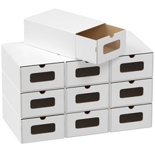 10X Schuhboxen Karton Aufbewahrung Stapelbar Regal Ordnungsbox Sneakerbox Kiste