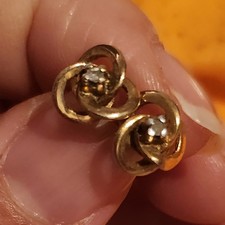 14 Karat Gelbgold Brillant Ohrstecker Ca 0.04 ct Diamant