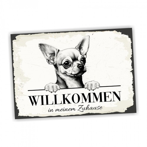 Hundeschild willkommen zuhause - hundeschild,