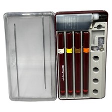 Rotring Tuschefüller Set Isograph 4 Stifte-Set Satz Kunststoff Etui inkl. Tinte