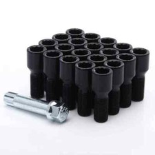 20x Radschraube M14 x 1,5 x 28 mm Kegelbund 60° Schwarz Radbolzen für Alufelgen