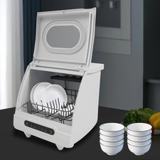 800W Mini Geschirrspüler Freistehender Spülmaschine Tischgeschirrspüler 5 Modi