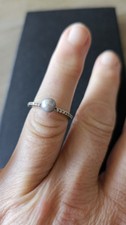 Weissgold Ring Mit Grau Perle