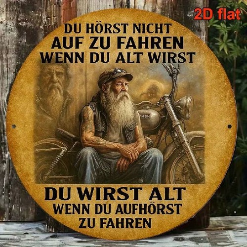 Blechschild rund motorrad - blechschild,