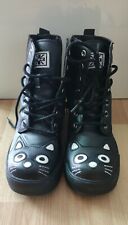 TUK Damenboots Schwarz mit Katzenmotiv Größe 36 (neuwertig)