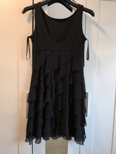"Swing" Kleid Gr.42 schwarz Volants Elastisch NEU Party Cocktail Figurumspielend