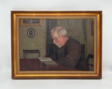 Ölbild 1914 Hamburg Interieur