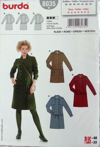 Burda kleid 8035 plus - kleid,