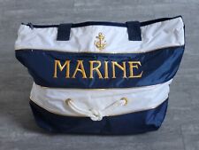 Strandtasche Badetasche Picknicktasche wasserfest blau weiß