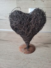 Weiden Herz Vase Mit Rost Sockel