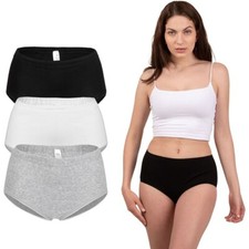 6er Pack Damen Slips Stretch Baumwolle Schwarz Taillenslip Schlüpfer Unterhose