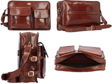 The Bridge Reporter Leder Schultertasche Umhängetasche Tasche Mittel Herren NEU