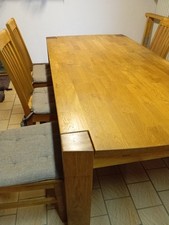 Essz.tisch 200x100cm mit 2 Verl.-platten je 50cm, sowie 6 Stühlen mit Auflkiss. 