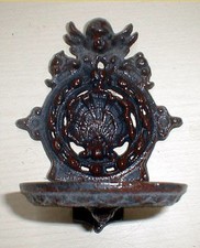 Eisen Gußeisen Antik Kerzenleuchter Wand Wandleuchter Klappbar Putto Engel 