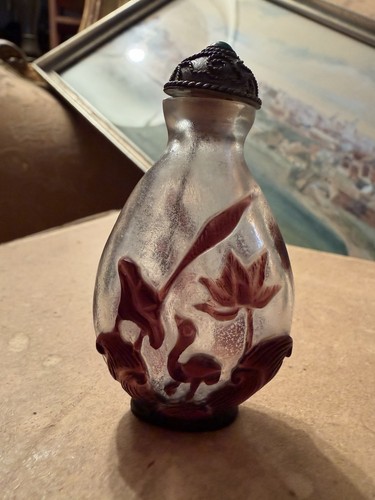 Snuff bottle china - snuff, glas