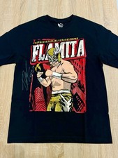 Flamita Wrestling T-Shirt Autogramm Unterschrieben ROH MLW Lucha Libre Mexiko L