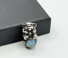 Trollbeads Baby Troll 925 Silber Anhänger mit buntem Glas Edelstein Unikat