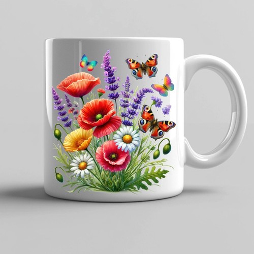 Kaffeetasse wildblumen mit - wildblumen,