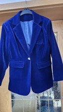 Damen Blazer samt dunkelblau