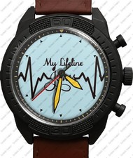 My Lifeline Jesus Armee Stil Lederarmband Armbanduhr