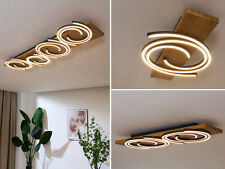 Ausgefallene LED Holzlampen viereckiger Holzbalken über Esstisch & Couchtisch