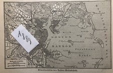 Landkarte Boston USA 1888 City