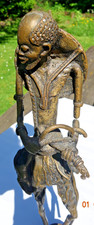 Bronzeskulptur alter Mann aus Mali, 1982 in Bamako erworben 