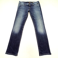 Replay-Jennpez Damen Jeans W31 L30 Blau Eng Gerade Niedrige Taille Stretch