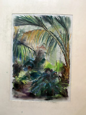 FRANZ EHMKE 1928-2018 DDR MALER °BERLIN °BOTANISCHER GARTEN BLANKENFELDE PALME