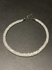 Meshkette Netzschlauchkette schwarzStrasssteine Glitzer Modeschmuck Kristall Neu