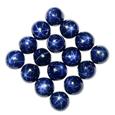 16 Stück Natürlich Star Blauer Saphir 4mm Rund Lose Cabochon Edelsteine Menge